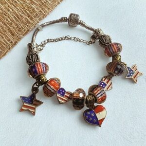 Patriotic Charm Bracelet - Red, White & Blue Women's Jewelry